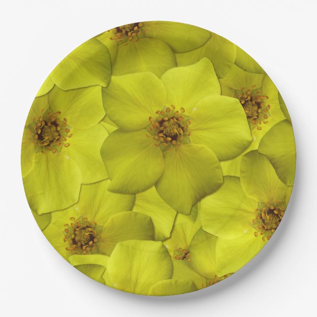 Prato De Papel Shrubby Cinquefoil Padrão Sem Costura (Frente)