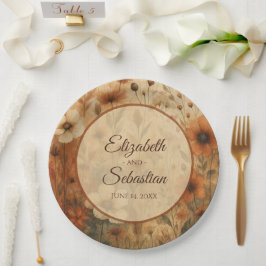 Prato De Papel Sienna Boho Watercolor Floral Elegant Wedding
