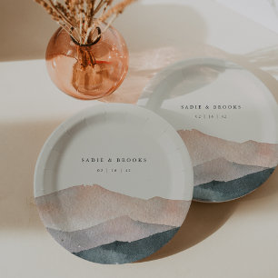 Prato De Papel Sierra Dusk Desert Mountain Sunset Wedding