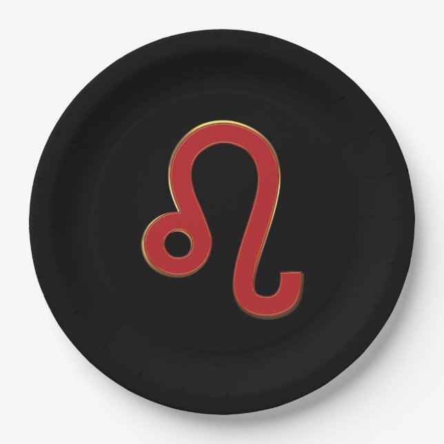 Prato De Papel Signo do Zodíaco LEO Julho Agosto Aniversário Astr (Frente)