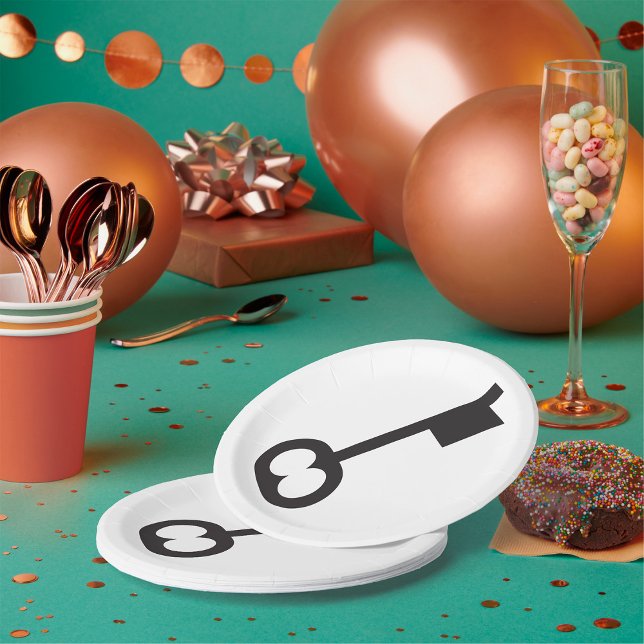 Prato De Papel Silhouette de chave Vintage Minimalista (Criador carregado)