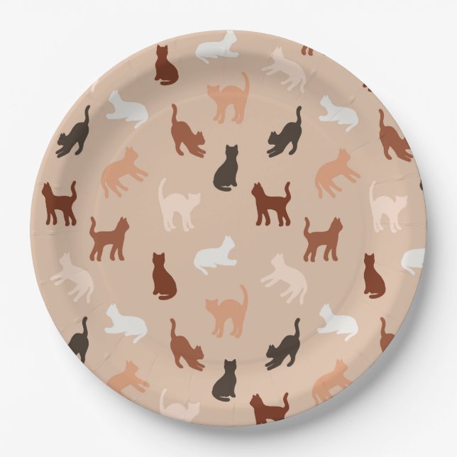 Prato De Papel Silhute de gato (Frente)