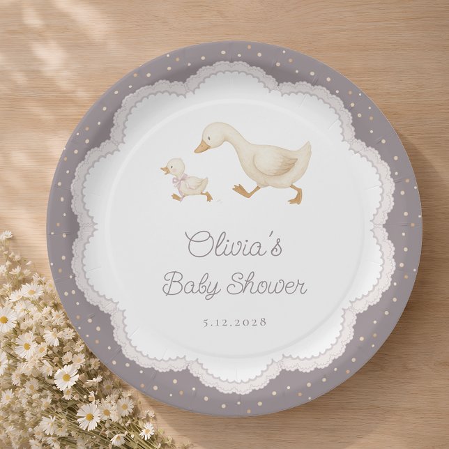 Prato De Papel Silly Goose Gender Neutral Baby Shower (Criador carregado)