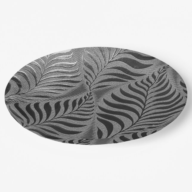 Prato De Papel Silver Leaf Motif (Inclinado)