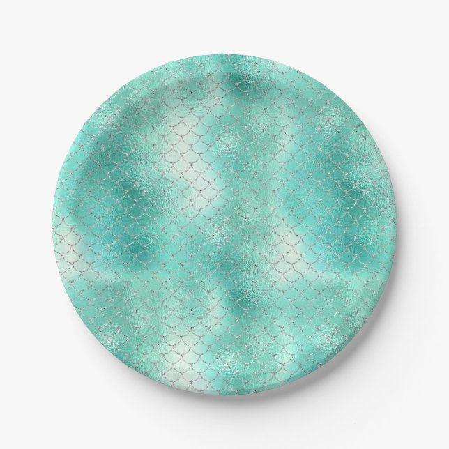 Prato De Papel Silver Mint Mermaid (Frente)