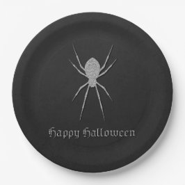 Prato De Papel Silver Spider Halloween