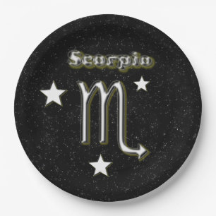 Prato De Papel Símbolo da Escorpião