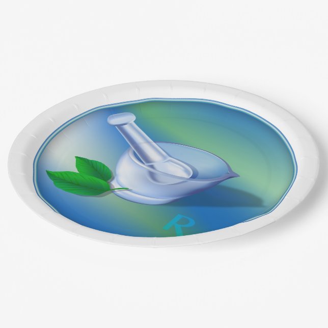 Prato De Papel Símbolo de farmácia (Inclinado)