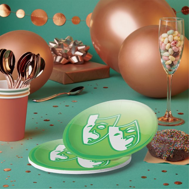 Prato De Papel Símbolo de máscara de teatro (Criador carregado)