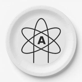 Prato De Papel Símbolo do ateísmo (Atom Emblem)