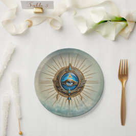 Prato De Papel Símbolo do olho do Egito,