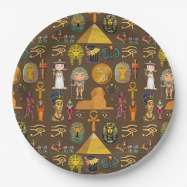 Prato De Papel Símbolo Hieroglífico Antiguo Egípcio - Padrão