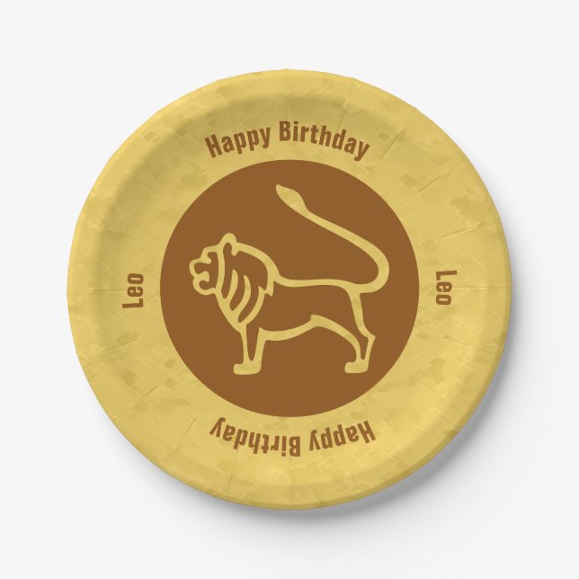 Prato De Papel Símbolo Leo Zodíaco (Frente)