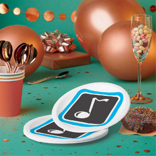 Prato De Papel Símbolo Musical Minimalista Negrito da Nota Musica