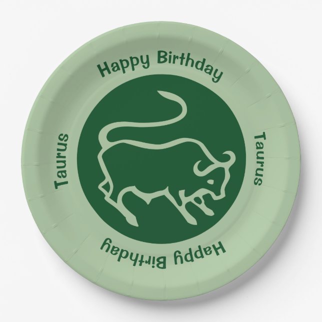 Prato De Papel Símbolo Taurus Zodíaco (Frente)