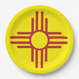 Prato De Papel Símbolo Zia Festa Vermelha e Amarela