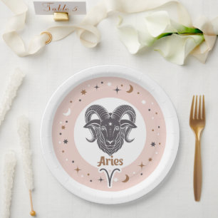 Prato De Papel Símbolo Zodiac Aries