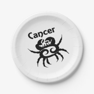Prato De Papel Símbolo Zodiac do Cancer e Sinal Pessoal