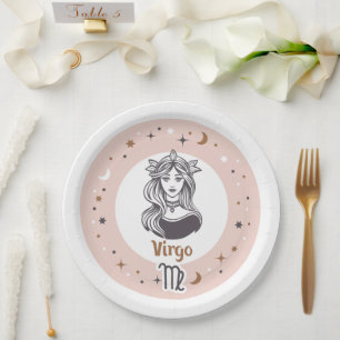 Prato De Papel Símbolo Zodiac Virgo