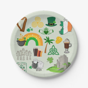 Prato De Papel Símbolos da Irlanda