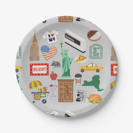 Prato De Papel Símbolos Nova Iorque