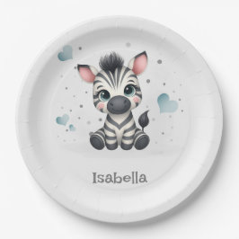 Prato De Papel Simple cute little cartoon zebra 