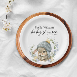 Prato De Papel Simple Forest Woodland Baby Shower Paper Plate