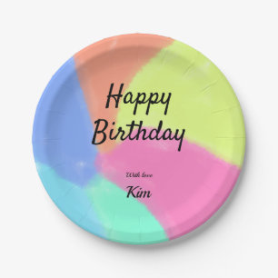 Prato De Papel simple minimal calligraphy happy birthday custom a