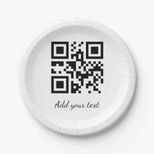 Prato De Papel simples código QR personalizado adicionar seu nom