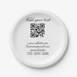 Prato De Papel simples código QR personalizado adicionar seu nome