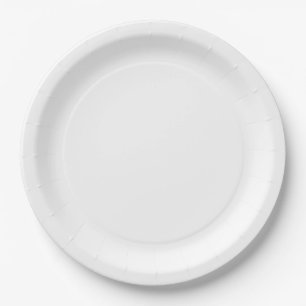 Prato De Papel Simples e Elegante White Weding Paper Plate