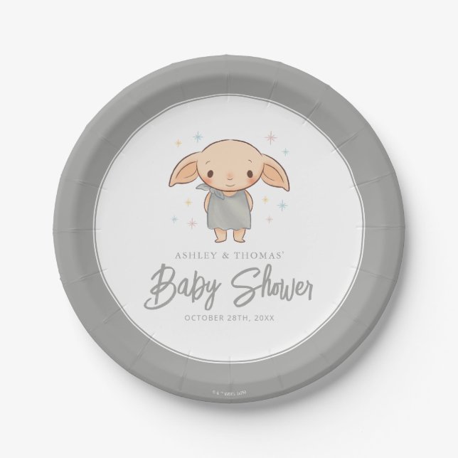 Prato De Papel Simples Harry Potter - Chá de Bebê do Dobby (Frente)