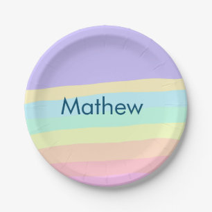 Prato De Papel simples letra inicial monograma adicionar sua letr