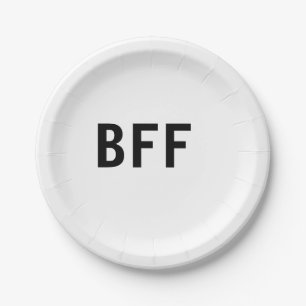 Prato De Papel Simples minimal BFF melhores amigos família nome p