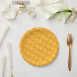 Prato De Papel Simples Ouro Honeycomb