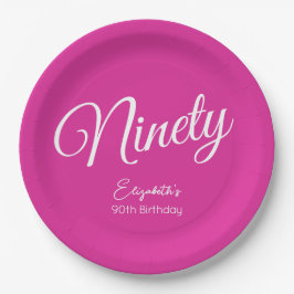 Prato De Papel Simplesmente moderna Festa de aniversário de 90 ro