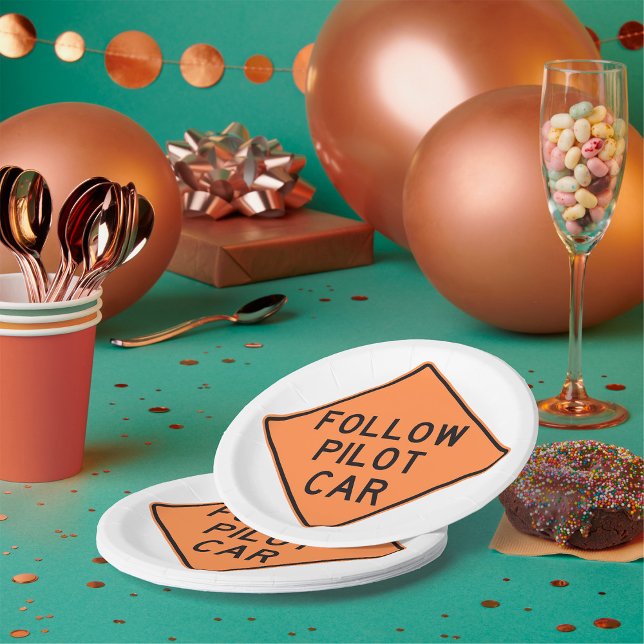 Prato De Papel Sinal de Construção de Estrada de Carro Piloto (Criador carregado)