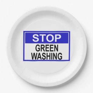 Prato De Papel Sinal de Parar Greenwashing