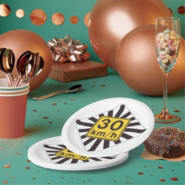 Prato De Papel Sinal de Tráfego de Intermitência Sunburst Limite  (Criador carregado)