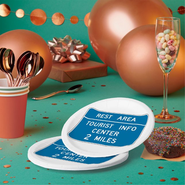 Prato De Papel Sinal do Centro de Informações do Turismo (Criador carregado)