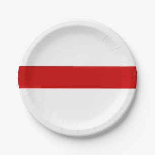 Prato De Papel Sinalizador da Bielorrússia (Vermelho e Branco)