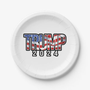 Prato De Papel Sinalizador de onda Trump 2020
