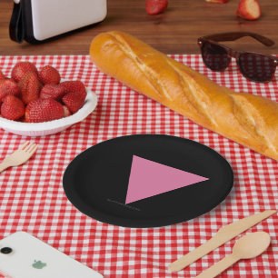 Prato De Papel Sinalizador de triângulo rosa do SlipperyJoe Dons 