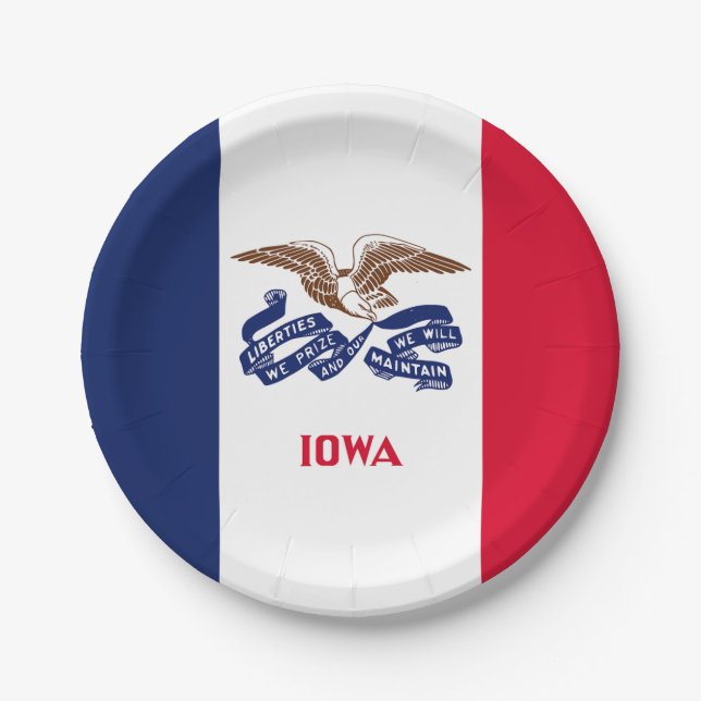 Prato De Papel Sinalizador do Estado de Iowa (Frente)