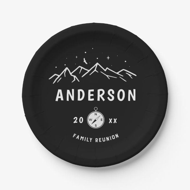 Prato De Papel Sindicato da Família Personalizada de Acampamento  (Frente)