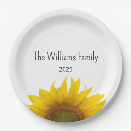 Prato De Papel Sindicato da Família Sunflower Summer Barbecue