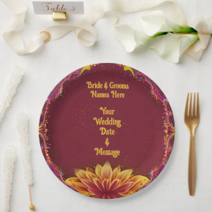 Prato De Papel Sinfonia Floral: Coleção de Elegância de Casamento