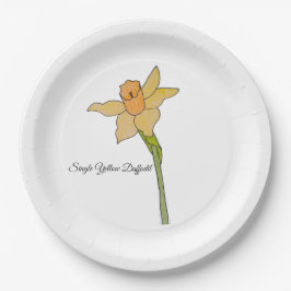 Prato De Papel Single Yellow Daffodil with Orange Center
