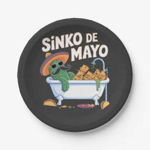 Prato De Papel Sinko de Mayo Cinco De Mayo Cactus Funny