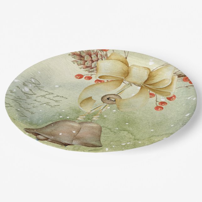 Prato De Papel Sino de Natal (Inclinado)